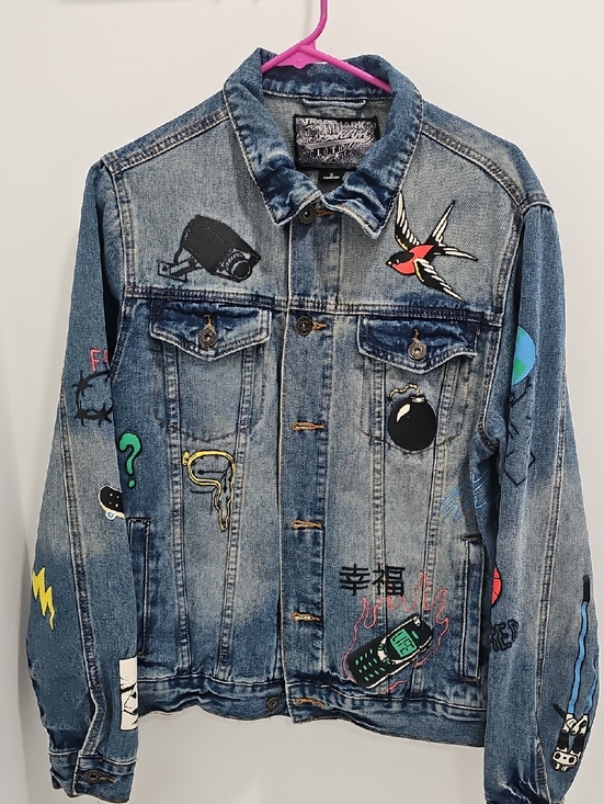 Brooklyn Cloth Jackets & Blazers - Brooklyn Cloth No Cap Retro 90s Graphics Denim Jean Jacket Unisex S